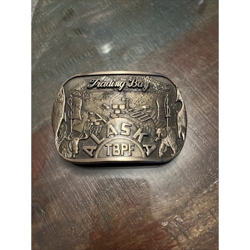 Belt Buckle Trading Bay Alaska TBPF Vintage